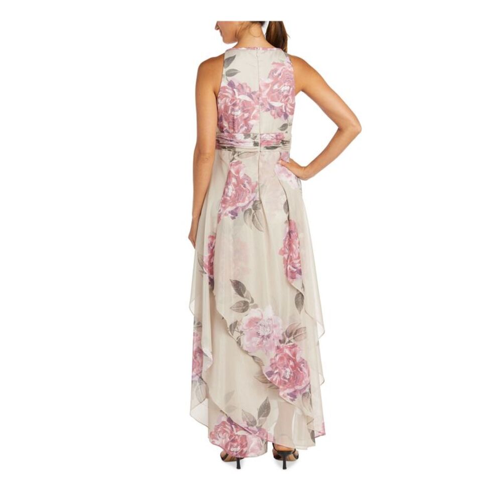 R&M RICHARDS PETITE Womens Beige Sleeveless Maxi Formal Gown Dress Petites 4P - Picture 2 of 5